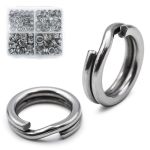 Fishtrip Split Rings Fishing 200PCS Stainless Steel Heavy Duty Split Ring Pliers Saltwater Treble Hooks Terminal Tackle Connecto