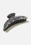 Isla Hair Claw - Black & White Marble
