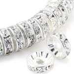100PCS SET Round Spacer Beads With Crystal Rhinestones For Loose Bead Bracelet Spacer Beads For Jewelry Making 6MM 8MM 0.23IN 0.