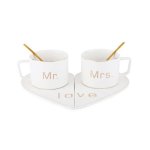 Mr & Mrs 250ML Cup & Saucer Set Pink