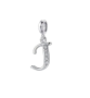 Silver Dazzling Pendant Charm Sparkling Alphabet Charm - Letter K