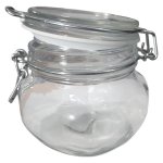 Glass Storage Jar With Lid And Clips Clear 500ML