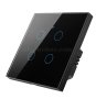 Smart Wifi Light Switch Black Glass 4-GANG