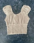 Zara Brown And White Checked Top 8 9Y