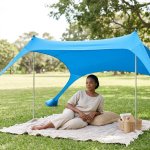 5 Pointed Aluminum Pop Up Beach Tent With Sand Anchor