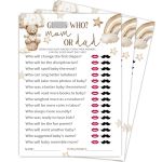 Mxlinsw Who Mommy Or Daddy Baby Shower Game 5X7 Inch Funny Baby Shower Games Cards 25 Gender Neutral Cards Little Star Gender Re