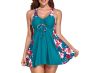- Ladies 2-PIECE Slimming Swimdress With Boyshorts-turquoise