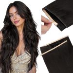 Doores Genius Tape In Weft Hair Extensions Human Hair Dark Brown 14 Inch 50G Genius Seamless Weft Invisible Wide Pu