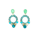 African Chic Ocean Beaded Earrings - Blue Green
