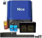 SECURI-PROD SP60 Nice Drive 500 Kit Includes 12V 7.2AH Battery Stable Power Battery 12VDC 7AH 4M Nylon Rack 2X TX4