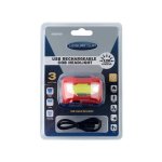 USB Rechargeable Cob Headlight 110 Lumes - Colour Orange And Black - USB Cable Included