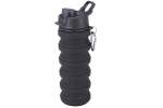 225ML To 500ML Foldable Silicon Cold Water Bottle With Carabiner Clip - Purple