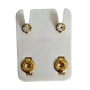 24K Gold Plated Surgical Stainless Steel Bezal Cut Birthstone Gem Studs