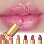 1PC Mermaid Shimmer Velvet Lipstick - Plant Squalane Metallic Pearl Finish With Long-lasting Glow & Sparkle Perfect Gift For Wom