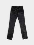 Wax Coated Sheen Slim Fit Denim - Black - Black 40