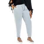 Donnay Plus Size Grey Scuba Jogger Pants With Contrast Inset