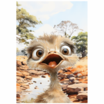 Deco Print Quirky Ostrich 1