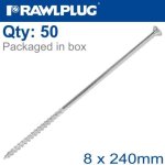 Torx T40 Timber Cs Screw 8.0X240MM X50-BOX Csk Washer Head