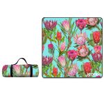 Water Resistant Picnic Blanket 200X200CM Foldable Beach Mat - Pink Protea