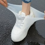 1PAIR Rubber Rain Boot Overshoes For Outdoor Use Silicone Waterproof Shoe Covers Rainy Day Shoe Cover Reusable Non-slip Rain Boo