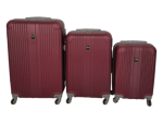 Smte- Quad Wheel Quality Travel Ware 3 Piece Luggage Set-alin Red With Keychain