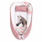 Wild White Horse Soft Rose Baby Nest Pod Newborn Lounger