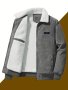 Men's Casual Warm Fleece Lined Jacket Chic Lapel Retro Jacket With Pocket