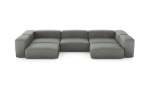 U-shape Sofa - Leather - Light Grey - 377CM X 199CM
