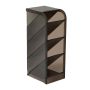 Desktop Storage Rack 4 Grids Transparent Plastic Angled Pen Holder Black