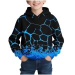 Boys Hoodies Cool 3D Graphic Print Pullover With Pocket Kids Fashion Warm Winter Hooded Sweatshirts