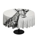 Giraffe Unraveling Round Tablecloth By Nathan Pieterse