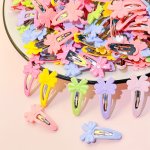 20 Pcs Set Of Adorable Aga Bow Hair Clips For Girls Ages 3-14 Plastic Material Candy Colors