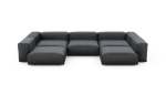 U-shape Sofa - Velvet - Dark Grey - 377CM X 220CM