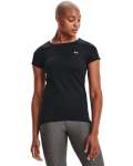 Women's Heatgear Armour Short Sleeve - Black Metallic Silver Sm
