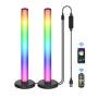 Rgb Smart LED Light Bars 2-PACK - Music Sync Ambient Lights For Gaming