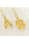 Bubble Initial Necklace - F