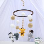Cot Mobile Safari With Pom Poms