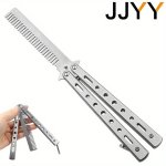 Jjyy Folding Metal Comb 1-PACK Stainless Steel Pocket Hair Comb For Normal Hair Professional Hair Styling Tool Compact Durable E