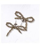 Beaded Bow Stud Earrings - Silver Free