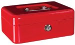 - 8 Inch Metal Cash Box 200MM Red
