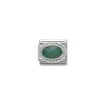 Composable Classic Link In Silver And Green Agate