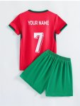 7 Name Custom Print Boys Breathable Short Sleeve Athletic T-Shirt & Shorts Set 2PCS Sports Training Quick-drying Soccer Jersey S