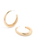 Goldair Gold Plain Wide Hoop Earrings