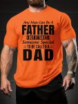 Letter Father Dad Print Men's Fashionable Summer Short Sleeve Sports Crew Neck T-Shirt Comfy Trendy Tee Comfortable And Versatil