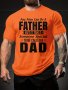 Letter Father Dad Print Men's Fashionable Summer Short Sleeve Sports Crew Neck T-Shirt Comfy Trendy Tee Comfortable And Versatile