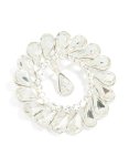 Silver Circular Diamante Drop Brooch