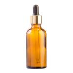 50ML Amber Glass Aromatherapy Bottle With Pipette - Black & Gold Collar 18 89