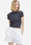 Ribbed Cropped Top - Grey