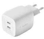 Belkin Boostcharge Pro Dual 45W Usb-c Gan Wall Charger With Pps - White