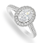 Chet Sterling Silver & Cubic Zirconia Vintage Oval Ring